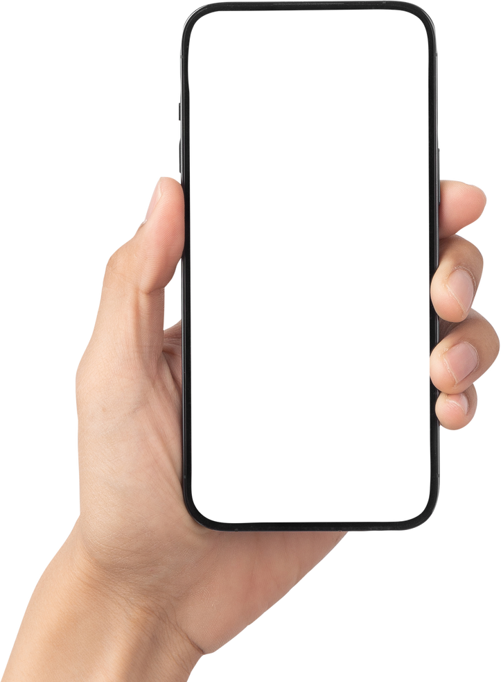Hand Holding a Blank Mobile Phone